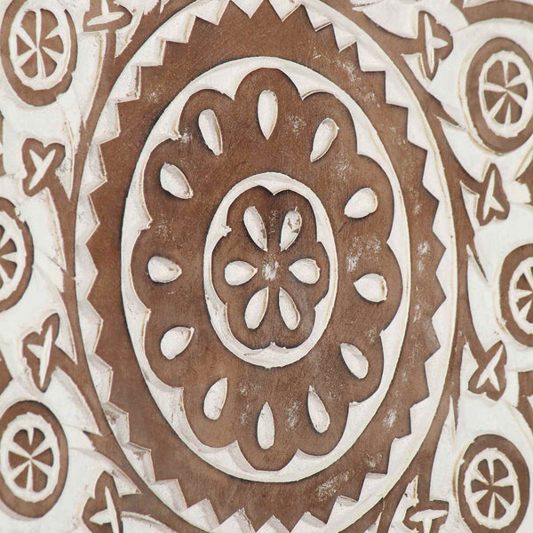 Kunst Deko Set Braun/Weiß 40x40cm, 2-teilig