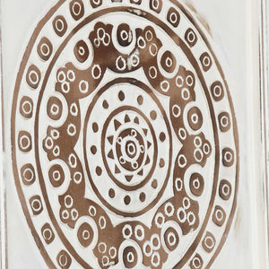Kunst Deko Set Braun/Weiß 40x40cm, 2-teilig