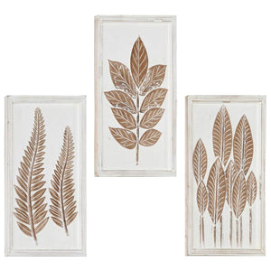 Wandkunst Deko 3er Set Braun Weiß 40x40