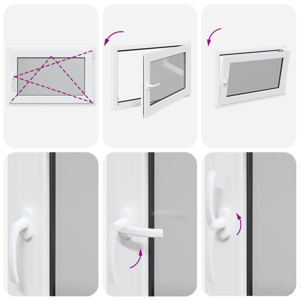 Kellerfenster PVC 90x70 cm Weiß