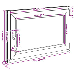 Kellerfenster PVC 90x70 cm Weiß