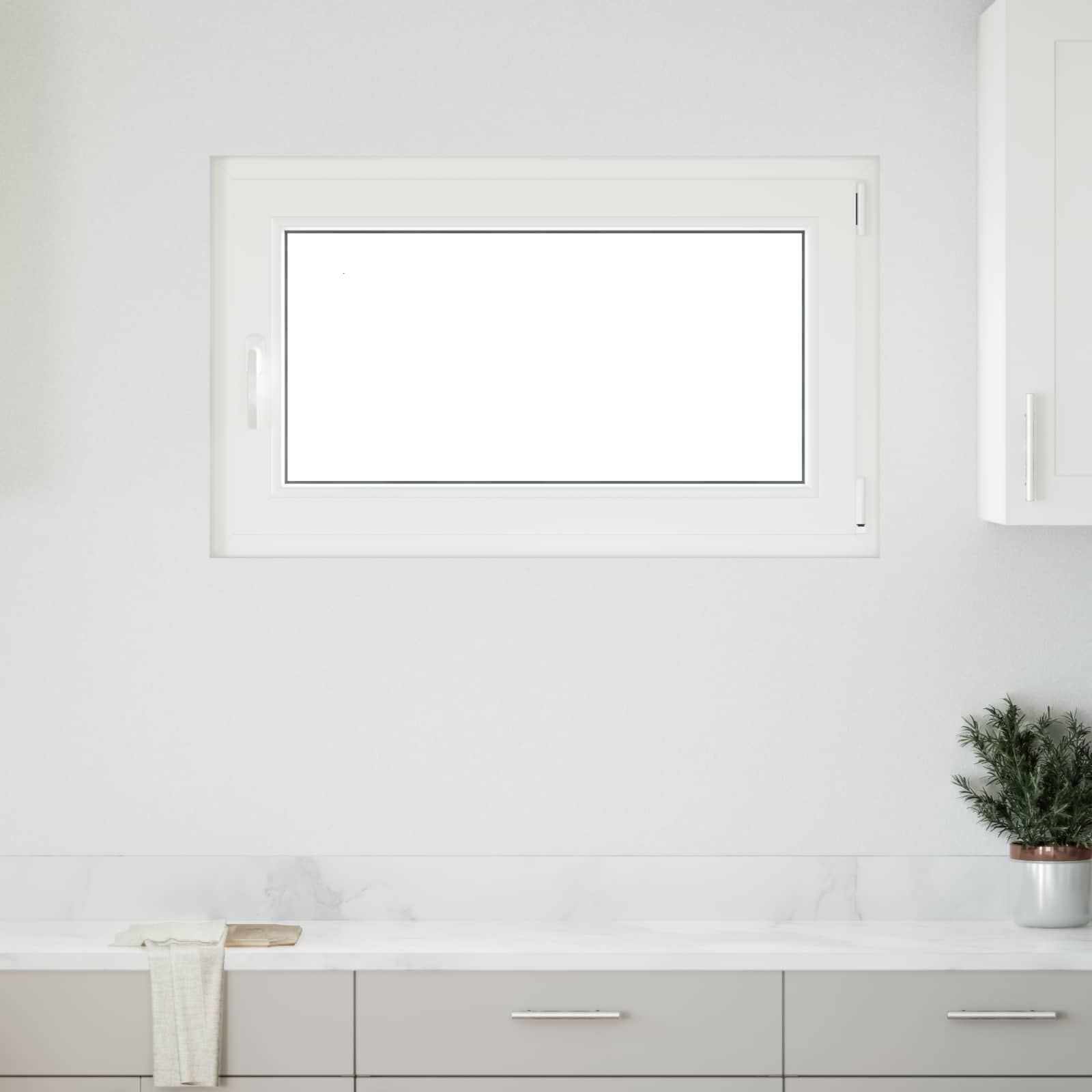 Kellerfenster PVC Weiß 100x70 cm