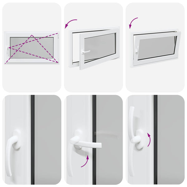 Kellerfenster PVC Weiß 100x70 cm