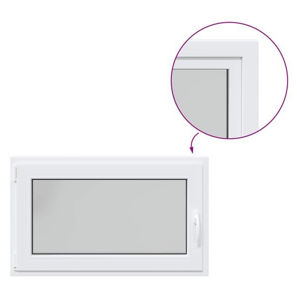 Kellerfenster PVC Weiß 100x70 cm