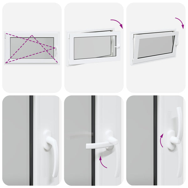 Kellerfenster PVC Weiß 100x70 cm