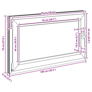 Kellerfenster PVC Weiß 100x70 cm