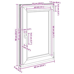 Kellerfenster PVC Anthrazit 60x80 cm