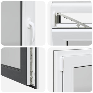 vidaXL Fenêtre de sous-sol RISOR 90 x 70 cm PVC et verre anthracite