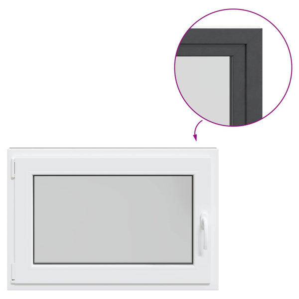 vidaXL Fenêtre de sous-sol RISOR 90 x 70 cm PVC et verre anthracite