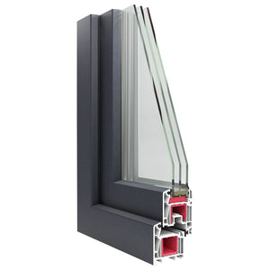 vidaXL Fenêtre de sous-sol RISOR 90 x 70 cm PVC et verre anthracite