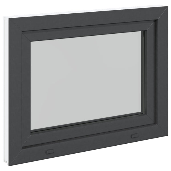 vidaXL Fenêtre de sous-sol RISOR 90 x 70 cm PVC et verre anthracite