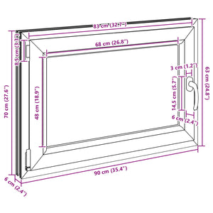 vidaXL Fenêtre de sous-sol RISOR 90 x 70 cm PVC et verre anthracite