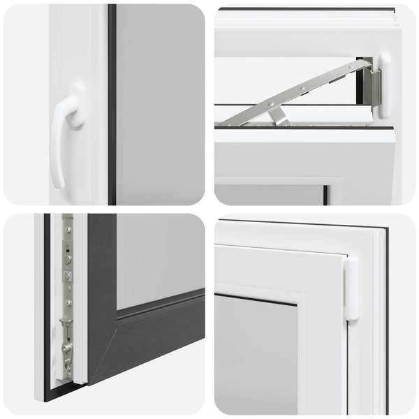 vidaXL Fenêtre de sous-sol RISOR 110 x 70 cm PVC et verre anthracite