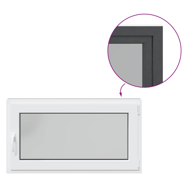vidaXL Fenêtre de sous-sol RISOR 110 x 70 cm PVC et verre anthracite