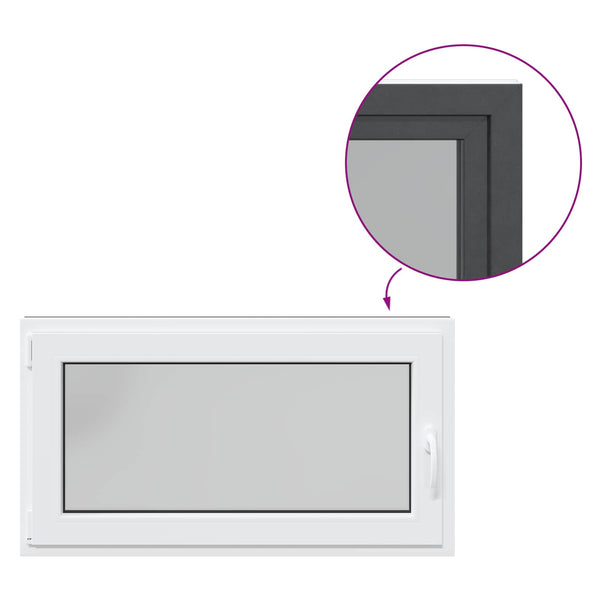 vidaXL Fenêtre de sous-sol RISOR 110 x 70 cm PVC et verre anthracite