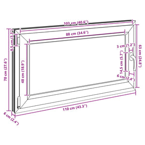 vidaXL Fenêtre de sous-sol RISOR 110 x 70 cm PVC et verre anthracite