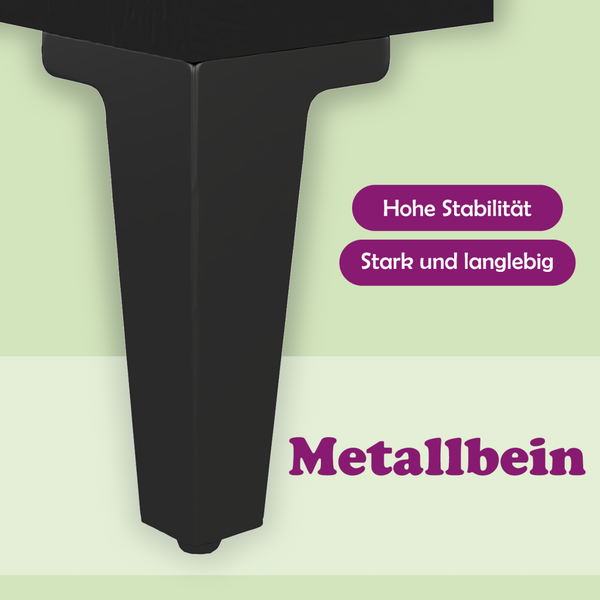 Schwarze Couchtische mit Metallbeinen, 2er-Set