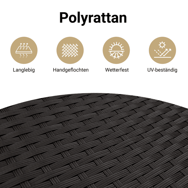 Gartenschrank Schwarz Poly Rattan 83x76cm