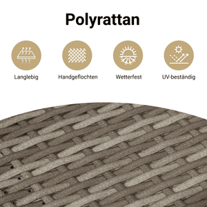 Poly Rattan Propan Tank Verstecktisch Grau 40x40x60cm
