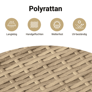 Beiger 6-teiliger Paravent aus Rattan