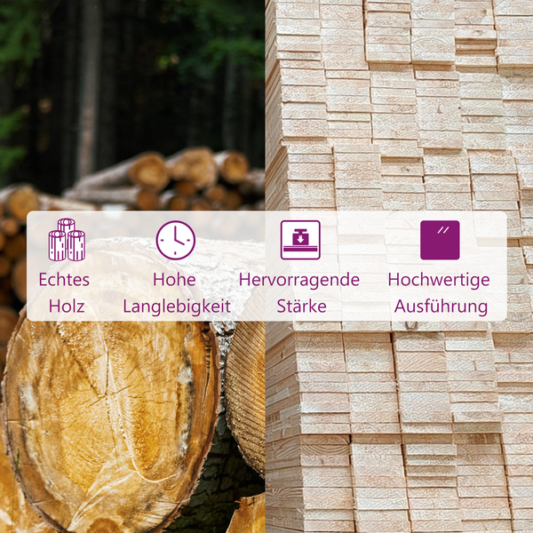 Weißes Kiefer Massivholz Sideboard 111 cm