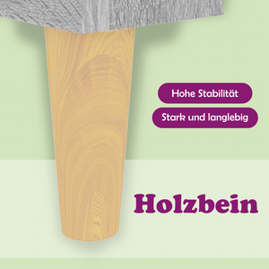 Grauer Nachttisch Sonoma mit Holzbeinen