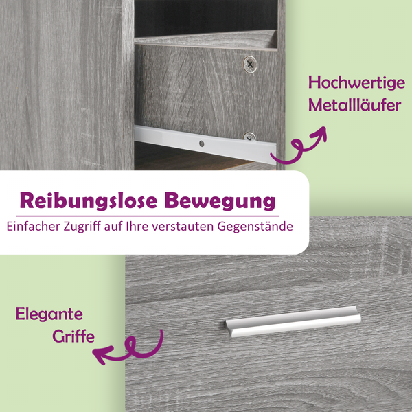 Sideboards 3 Stk. Grau Sonoma Holzwerkstoff