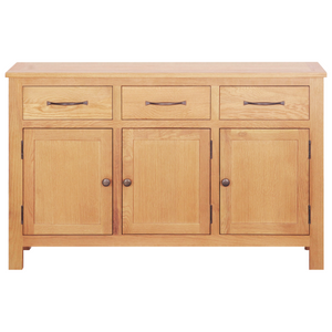 Sideboard Braun 112 x 33,5 x 70 cm Massivholz Eiche
