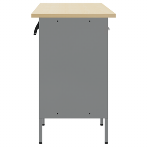Werkbank Schwarz/Grau mit 3 Schubladen 150 cm