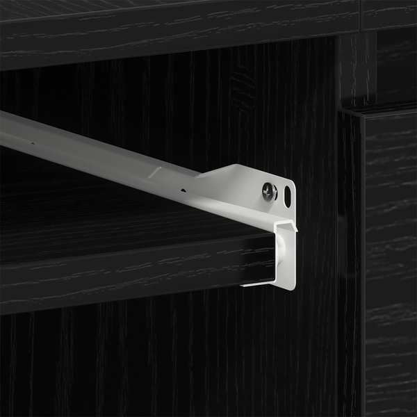 Schreibtisch Schwarz Eichenoptik mit Schublade 140 cm