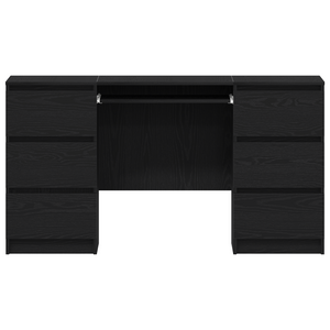 Schreibtisch Schwarz Eichenoptik mit Schublade 140 cm