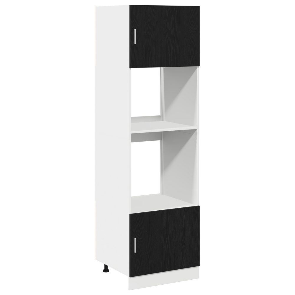 Hängeschrank mit Regal Schwarz Eichenoptik 207 cm