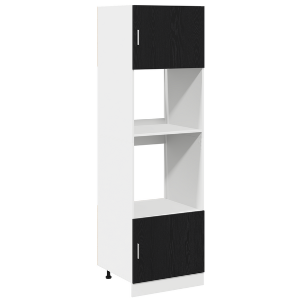 Hängeschrank mit Regal Schwarz Eichenoptik 207 cm