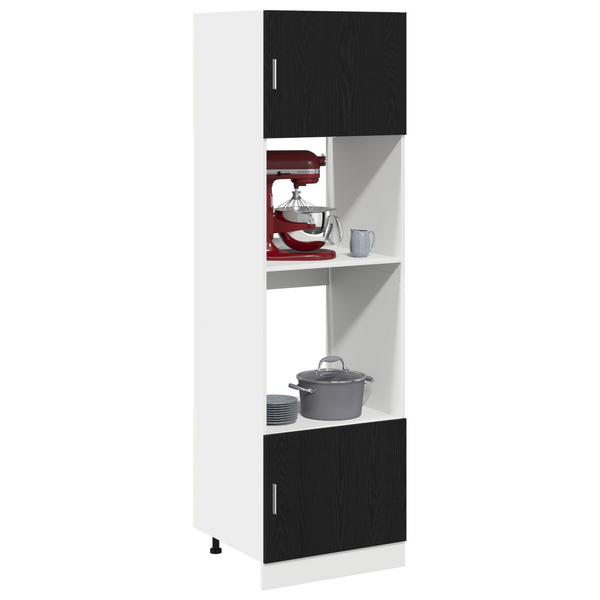 Hängeschrank mit Regal Schwarz Eichenoptik 207 cm