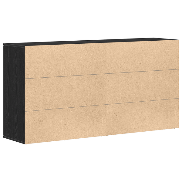 Sideboard Schwarz Eichenoptik 79x38x80cm, 2er-Set