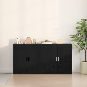 Sideboard Schwarz Eichenoptik 79x38x80cm, 2er-Set