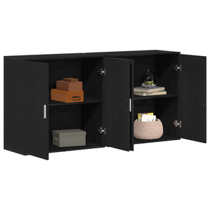 Sideboard Schwarz Eichenoptik 79x38x80cm, 2er-Set