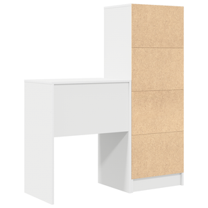 Schreibtisch Weiß mit Schubladen und Regal