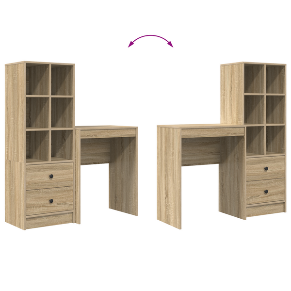 Schreibtisch Sonoma Eiche mit Schubladen & Regal