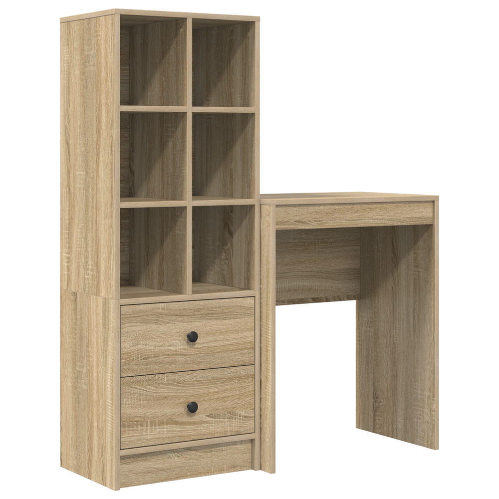 Schreibtisch Sonoma Eiche mit Schubladen & Regal