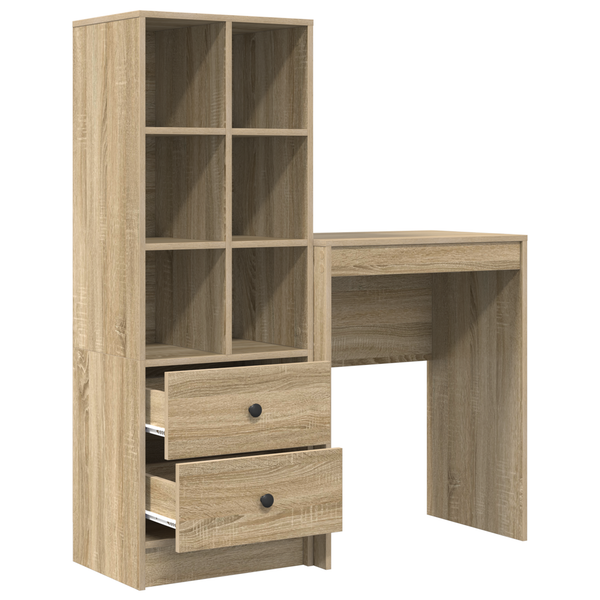 Schreibtisch Sonoma Eiche mit Schubladen & Regal