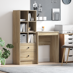Schreibtisch Sonoma Eiche mit Schubladen & Regal