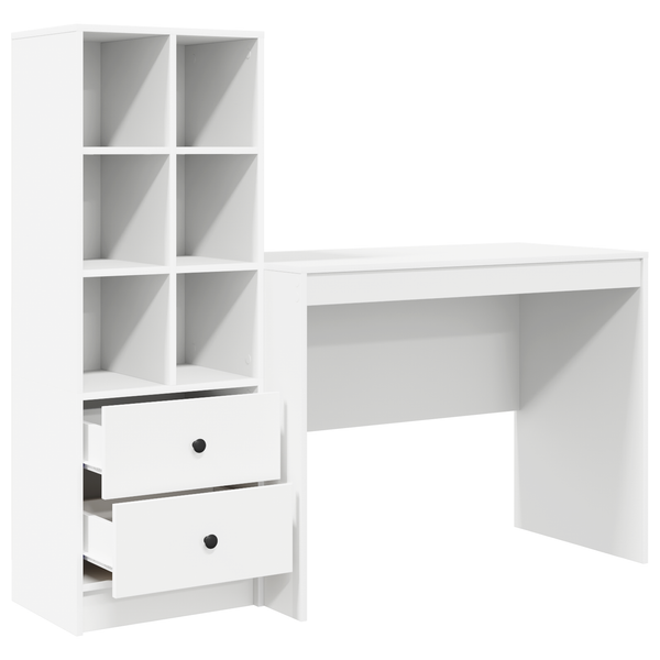 Schreibtisch mit Schubladen, 2er Set, Weiß