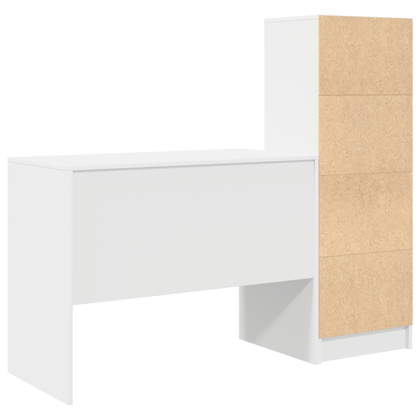 Schreibtisch mit Schubladen, 2er Set, Weiß