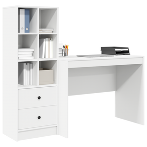 Schreibtisch mit Schubladen, 2er Set, Weiß