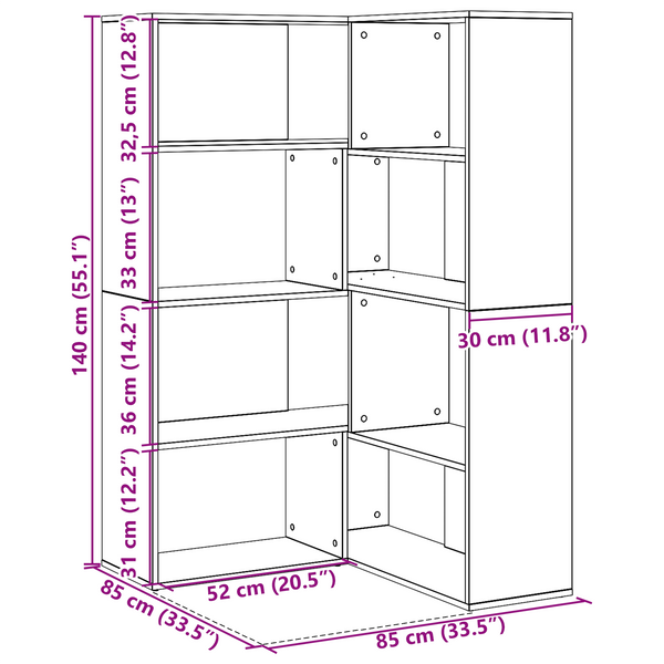 Kleiderschrank Schwarz Eichen-Optik, 2er-Set