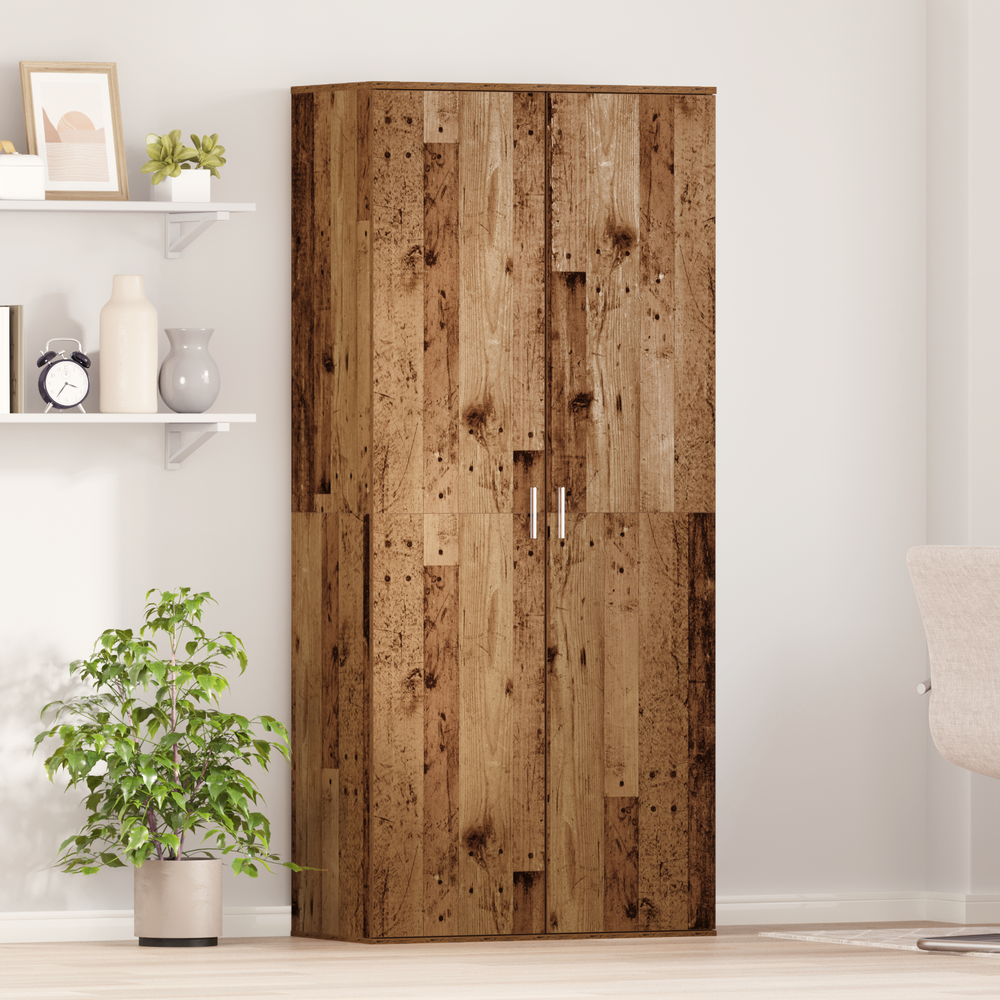Hochschrank Altholz mit Regal 80x39x178cm