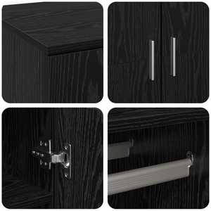 Hochschrank Schwarz Eiche 80x39x178cm