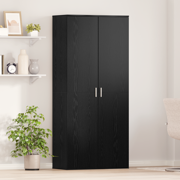 Hochschrank Schwarz Eiche 80x39x178cm