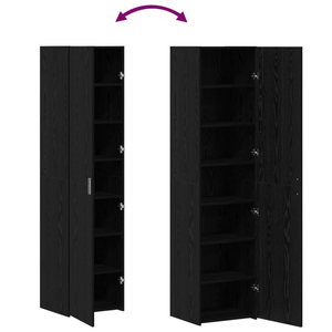 Highboard Schwarz Eichenoptik 185 cm
